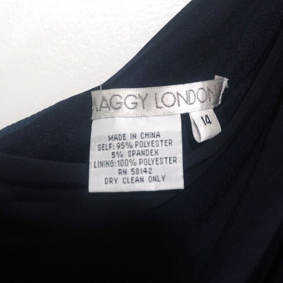 Maggy London one sided shoulder dress Navy color Size 14 NWT - Picture 7 of 8